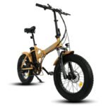 Ecotric 48V Gold Portable and Folding Fat Ebike with LCD Display - Image 3