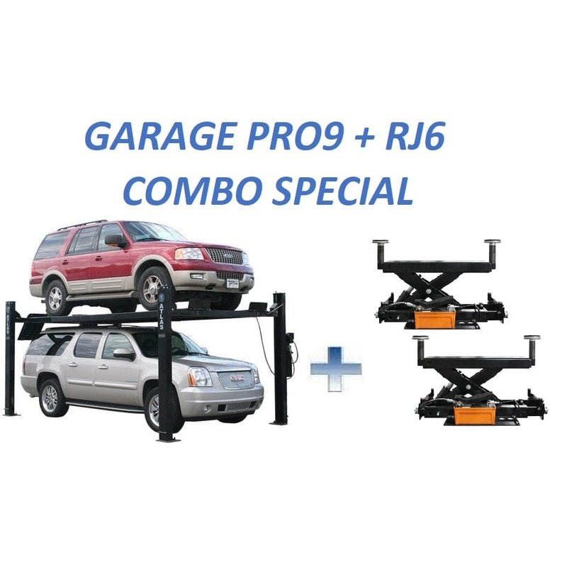 Atlas-PRO9000-_-RJ6-Combo Atlas PRO9000 4 Post Lift + RJ6 Rolling Jacks Combo - Image 1