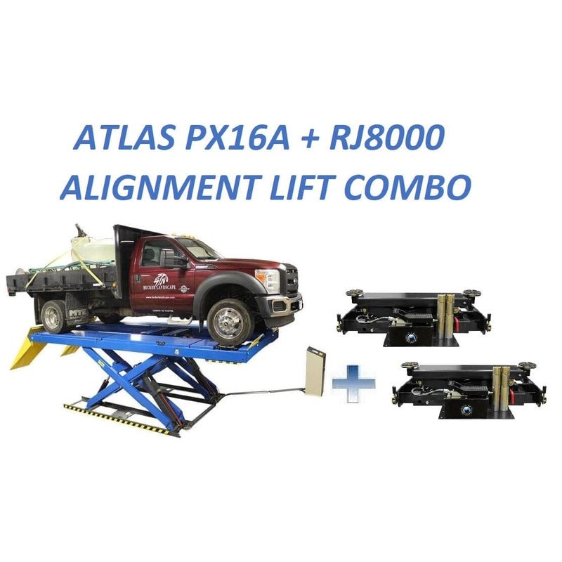Atlas-PX16A-Lift-and-RJ8-Jack-Combo Atlas PX16A Scissor Alignment Lift and RJ8 Rolling Jack Combo - Image 1