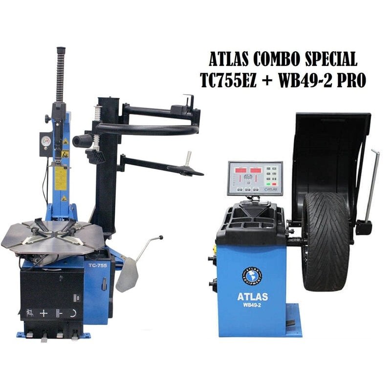 Atlas-TC755EZ_WB49-2-PRO-Combo Atlas TC755EZ Tire Changer + WB49-2-PRO Wheel Balancer Combo Package - Image 1