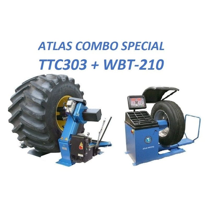 Atlas-TTC303_WBT-210-Combo Atlas TTC303 Truck Tire Changer + WBT-210 Heavy Duty Wheel Balancer Combo - Image 1