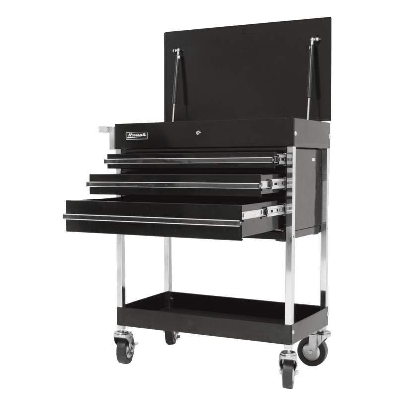 BK05500200-34in-Pro-Series-3-Drawer-Service-Cart-1-8 Dark Slate Gray Homak 34" Professional 3 Drawer Service Cart
