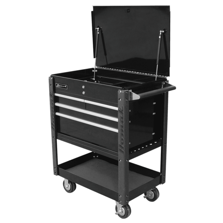Dark Slate Gray Homak 35" Professional 4 Drawer Service Cart