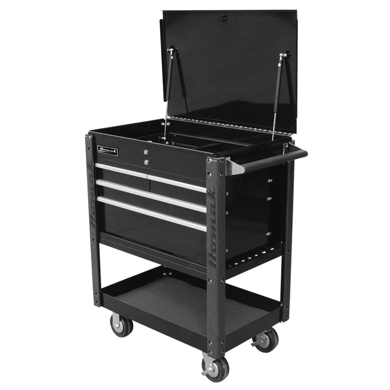 BK06032000_Pro-Series_35in-4dr-Service-Cart-3 Dark Slate Gray Homak 35" Professional 4 Drawer Service Cart