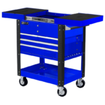 Medium Blue Homak 35" Pro Series 4 Drawer Slide Top Service Cart
