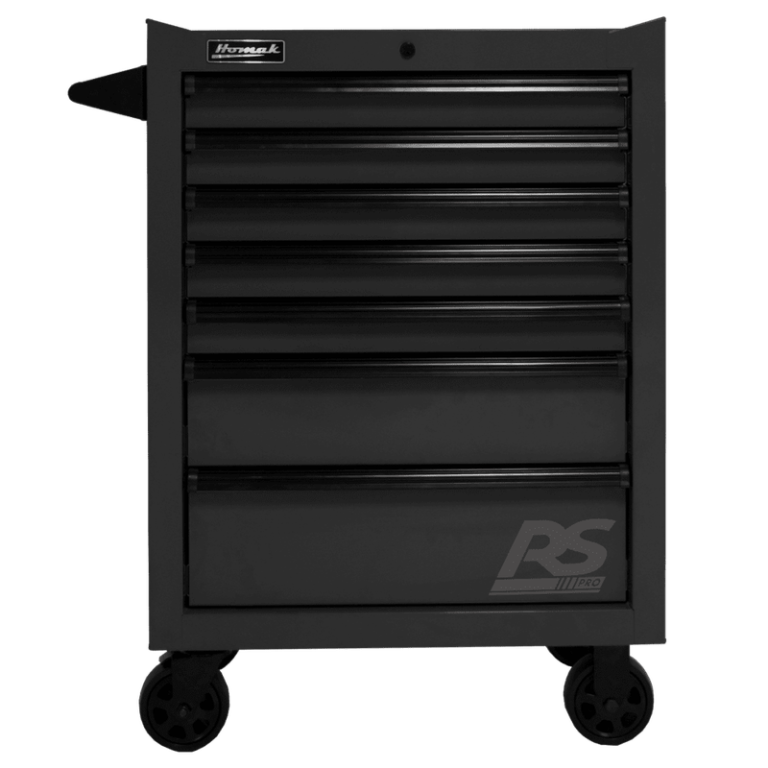 Black Homak 27” RS Pro Series 7 Drawer Roller Cabinet