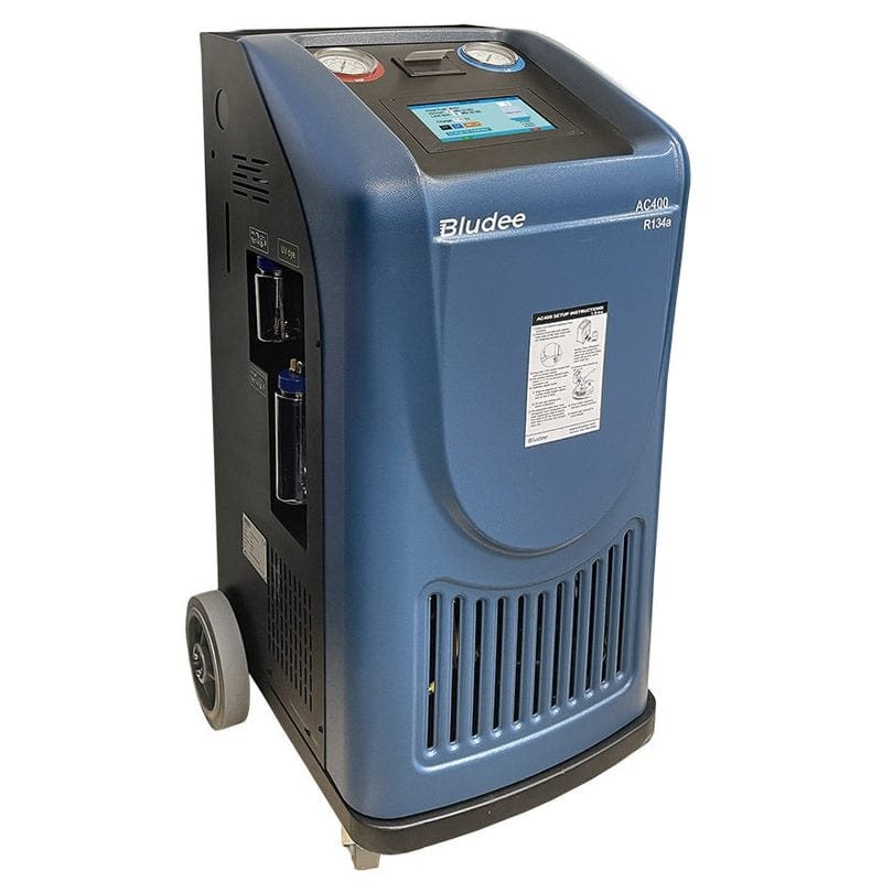Bludee-AC400-AC-Machine-Front-View Bludee AC400 Auto Recovery Recycle Recharge Machine for r134A Refrigerant - Image 1