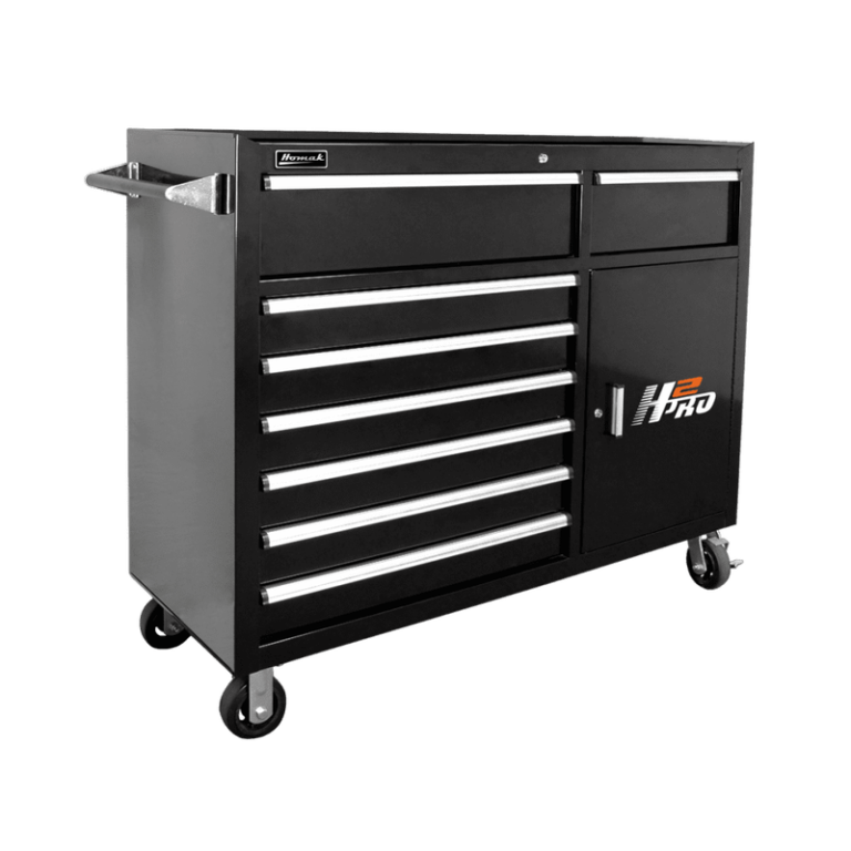 Dark Slate Gray Homak 56" H2Pro 8 Drawer with 2 Drawer Comp Roller Cabinet