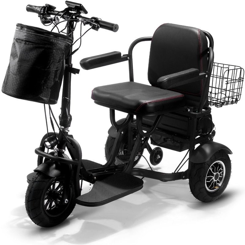 MT-FOLD-TRK-1000 MotoTec Folding Mobility Electric Trike 48v 1000w Dual Motor Lithium Black - Image 1