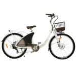 Ecotric 26 Inch White Lark Electric City Bike For Women with Basket & Rear Rack - Image 4