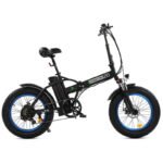 Ecotric 48V Fat Tire Portable and Folding Electric Bike with LCD Display - Black and Blue - Image 4