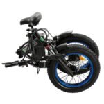 Ecotric 48V Fat Tire Portable and Folding Electric Bike with LCD Display - Black and Blue - Image 5