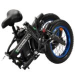 Ecotric 48V Fat Tire Portable and Folding Electric Bike with LCD Display - Black and Blue - Image 6