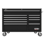 Black Homak 54″ Pro II 10-Drawer Roller Cabinet