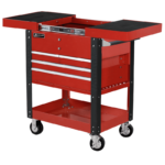 Brown Homak 35" Pro Series 4 Drawer Slide Top Service Cart