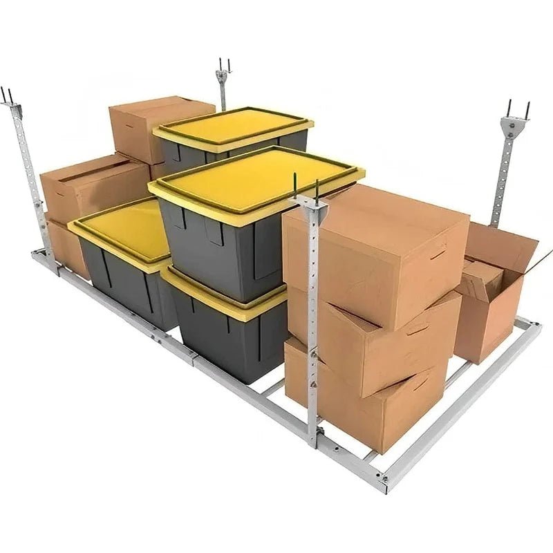 SuperProOverheadRack_WithCargo_1000x1000_5000x_cca53b9b-e440-4a5b-a116-ed3b441e9922-2 E-Z Storage 4’x 8’ Overhead Rack - 1,000 Pound Capacity - Image 1