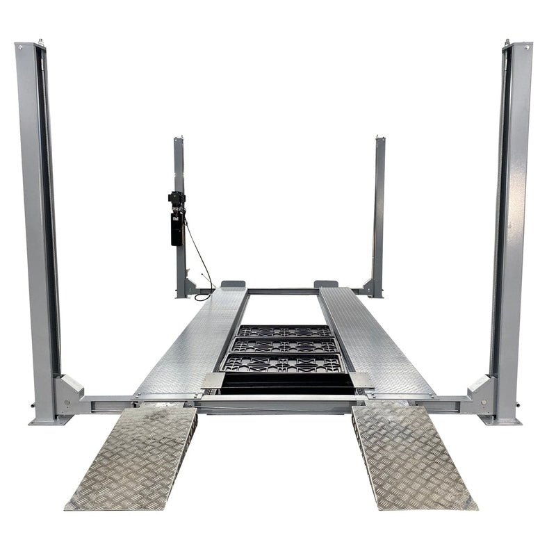 Triumph-NSS-11-4-Post-Lift-Front-View Triumph NSS-11 11,000 lb Extra Wide 4 Post Lift in front view