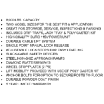 Tuxedo FP8K-DX 8,000 lb Deluxe Storage Lift - Poly casters, drip trays, jack tray - Image 5