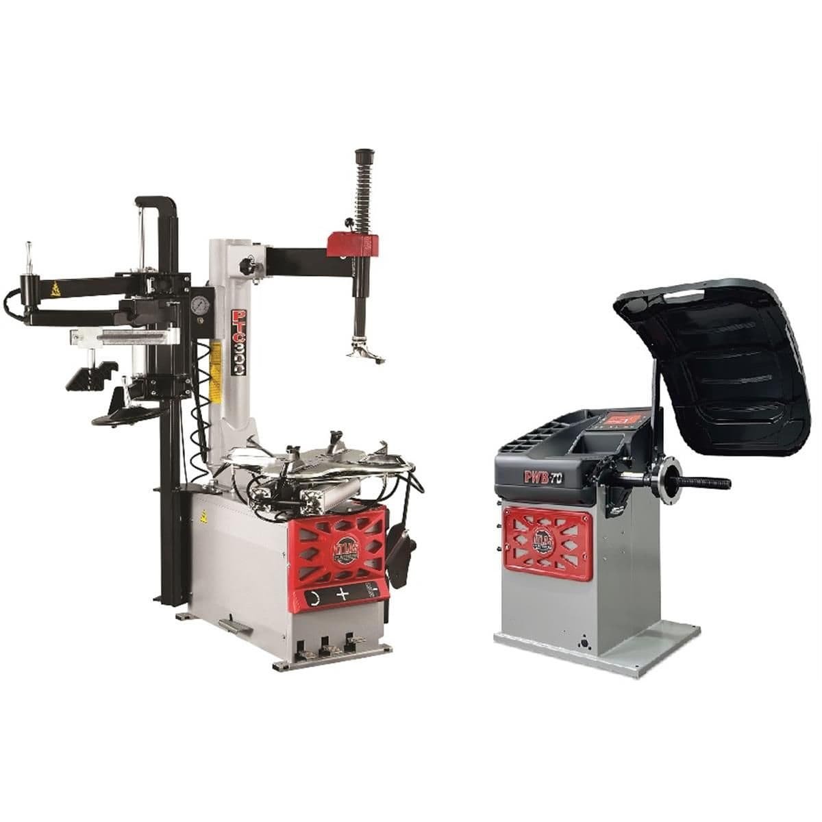 atlas-platinum-ptc300-pwb70-tire-changer-balancer-combo-hero Atlas Platinum PTC300 Swing-Arm Tire Changer + PWB70 Spin Wheel Balancer Combo Package - Image 1