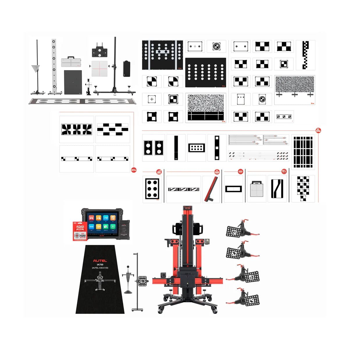 autel-ia700ast-adas-calibration-alignment-pre-check-system-configurations Autel IA700AST MaxiSYS All-Systems ADAS Calibration Frame with Alignment Pre-Check and MaxiSYS MS909 S2 Tablet - Image 1