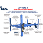 iDEAL FP14KAC-X 14K-4 Post Alignment Lift 182.5" WB (Closed Front / Cable Pull) - Image 6