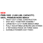 iDEAL PWB-1600 Premium Work Bench - 1,600 lbs. Cap. (XH-WB-II) - Image 2