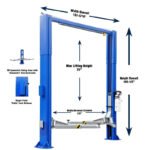 iDEAL TP12KSC-DX 12,000 lb Two Post Lift -- Direct Drive ALI Certified W/PU - Image 2