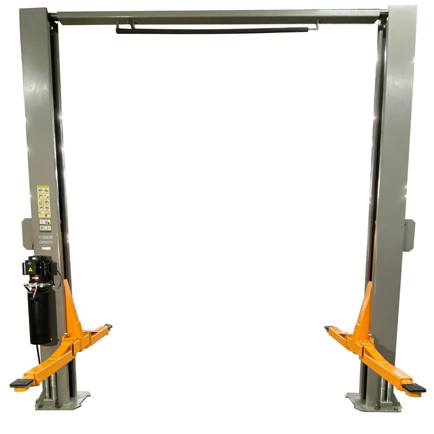 nto-11a-two-post-auto-lift-hero Triumph NTO-11A 11,000 lb Two-Post Auto Lift, Overhead Design with Truck Adapters - Image 1