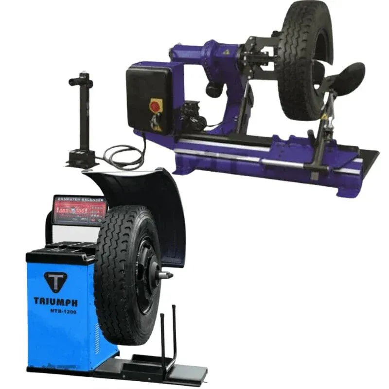 triumph-ntc-690-tire-changer-ntb-1200-wheel-balancer-combo-hero Triumph NTC-690 Heavy-Duty Truck Tire Changer + NTB-1200 Wheel Balancer Combo - Image 1