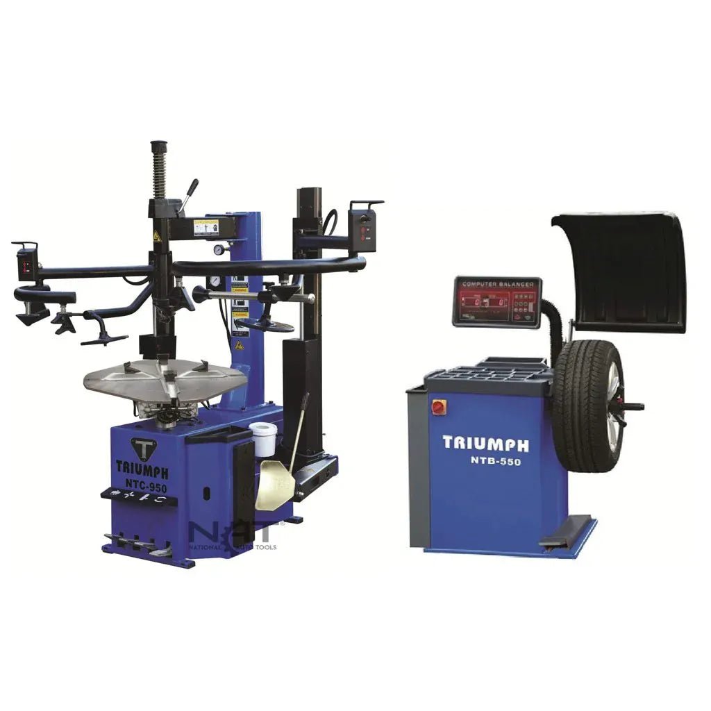 triumph-ntc-950-2-tire-changer-ntb-550-wheel-balancer-hero Triumph NTC-950-2 Tire Changer + NTB-550 Wheel Balancer Combo - Image 1